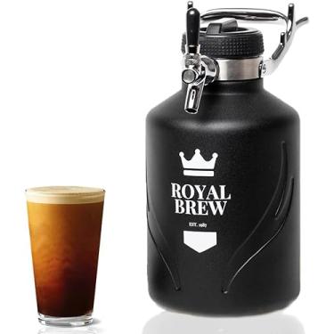 Imagem de The Original Royal Brew Nitro Cold Brew Cafeteira – Presente para amantes de café – Café nitro de qualidade em casa – Barril doméstico de 1,8 g, kit dispensador de sistema de gás nitrogênio