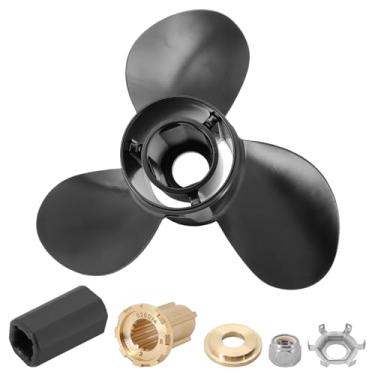 Imagem de Dokili Hélice de alumínio atualizada para barco 48-77344A45 para motor de popa Mercury 40-140HP 13-1/4x17 Pitch 15-Spline Tooth, RH, kits de cubo incluídos