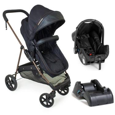 Imagem de Carrinho napoli preto/cobre bebê conforto e base - galzerano