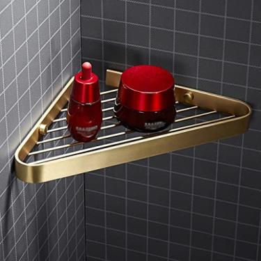 Imagem de Conjunto de acessórios de banheiro montados na parede todos os acessórios de banheiro de cobre, copo duplo, rolo para celular, secador de cabelo, cesta triangular, escova de banheiro (cesto