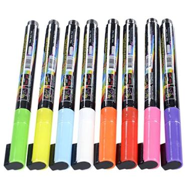 Imagem de FlashingBoards Conjunto de marcadores de giz líquido úmido (3,0 mm) em cores neon brilhantes, pacote com 8