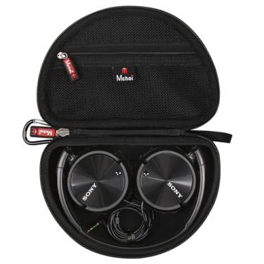 Imagem de Mchoi Capa rígida adequada para fones de ouvido Sony MDR-ZX110/ZX110AP/ZX110NC/ZX310AP com fio, à prova d'água, à prova de choque, com fio, apenas capa, preta