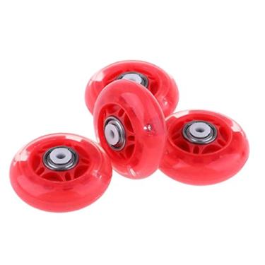 Imagem de Luzhengyang Rodas de substituição de skate com rolamentos - Rodas de poliuretano altamente elásticas para patins em linha, longboard e hóquei no gelo - e rodas de peso 64 24 mm para crianças, homens e