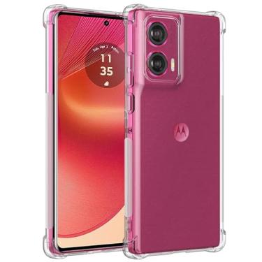 Imagem de Sidande Capa para Moto Edge 50 Fusion, Capa Motorola Edge 50 Fusion para meninas e mulheres, capa protetora fina de TPU flexível transparente transparente para Motorola Edge 50 Fusion 5G transparente