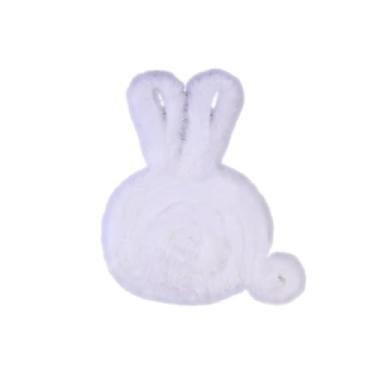Imagem de oshhni Fita de enfeite de pele artificial de Natal 5 cm de largura, faixa de pelúcia artificial para brincadeira de papéis de Natal para roupas de Halloween, Branco