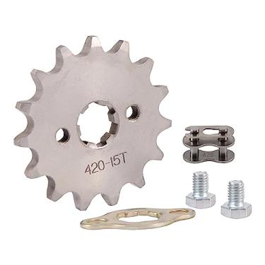 Imagem de WOOSTAR Motocicleta 420-15T Roda dentada dianteira 17 mm para 50cc 70cc 90cc 110cc 125cc Dirt Pit Bike Mini Bike ATV 4 Wheeler Moped
