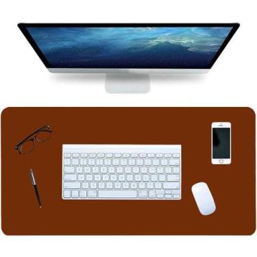 Imagem de Desk Pad 160X30 Computador Notebook Em Couro + Porta Copo - Genertoy