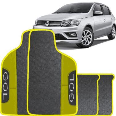 Imagem de Lindo jogo tapete 4 peças carro automotivo  na cor amarelo volkswagen 