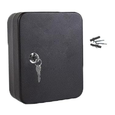 Imagem de shamjina 20 Chave Caixa de Bloqueio Gabinete de Chaves Aluguel de Carro Cofre Porta-Chaves Organizador de Chaves Caixa de Chaves para Hotéis Apartamento, Preto com 2 Chaves