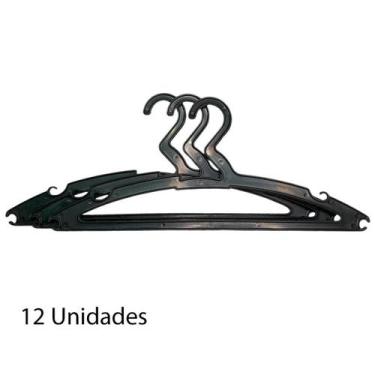 Imagem de Kit 12 Cabides Slim Eco Flow Plastico Resistente  - Rainha