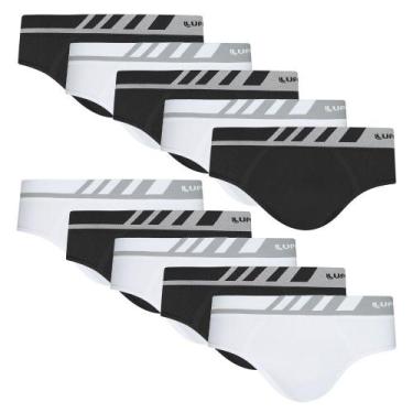 Imagem de Combo Com 10 Cueca Slip Lupo Microfibra Sem Costura 691 Nf, Preta e br