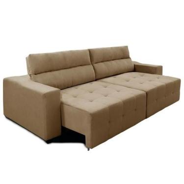 Imagem de Sofá Top Lubeck 3 Lugares 290 cm Reclinável e Retrátil Suede Castor - 
