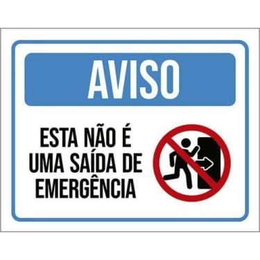 Imagem de Kit 5 Placas Aviso Não É Saída Emergência 36X46 - Sinalizo