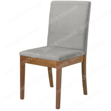 Imagem de Cadeira MH-3231 Herval Madeira Maciça Amêndoa Assento Estofado em Linho Cinza C