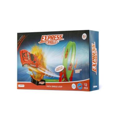 Imagem de Pista Single Loop Racer 12 Peças Serve Hotwheels - Multikids, Verde