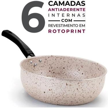 Imagem de Wok Antiaderente - Bege Stone - 24 cm - Alegrete