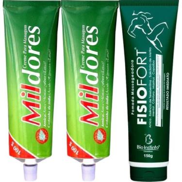 Imagem de Kit 2 Creme Para Massagem Mil Dores 100g + 1 Pomada Massageadora Fisio