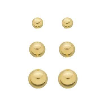 Imagem de Brinco De Ouro 18k 750 Coração 6mm Fosco Brilhante - DR Joias