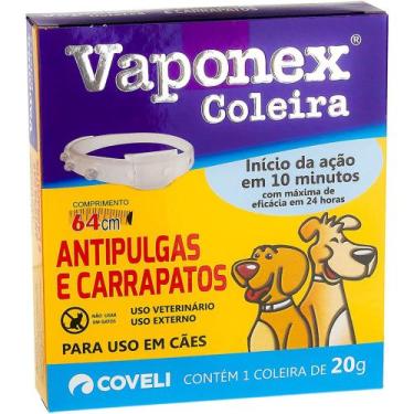 Imagem de Coleira Antipulgas e Carrapatos Vaponex Para Cães 20g. - Coveli