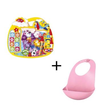 Imagem de Brinquedo Educativo De Música Colorido DMT4335 + Babador De Silicone -