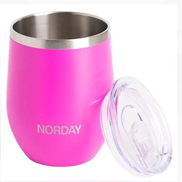 Imagem de NORDAY | Copos de aço inoxidável – Copos | Sommelier copo térmico rosa de 350 ml | Mantém a temperatura entre 8 e 24 horas | Tampa antiderramamento - Ideal para viagens | Parede dupla - Extra