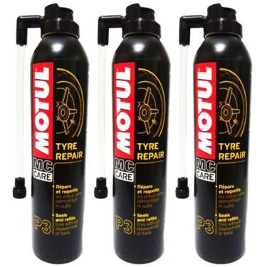 Imagem de Kit 3 Reparadores Instantâneos Vacina Socorro de Pneu Furado Motul P3 