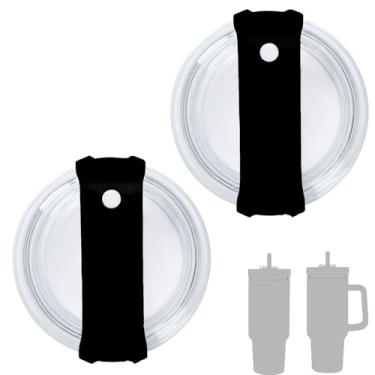 Imagem de Pacote com 2 tampas de copo de 1,134 g compatíveis com Stanley Quencher, capas de copo de aço inoxidável à prova de respingos, à prova de respingos, adequadas para Stanley e mais canecas de café