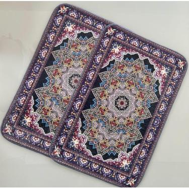Imagem de Kit 2 Tapete Estampado Indiano Antiderrapante 40x60 Kasilar - Kasilar 