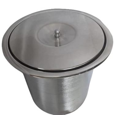Imagem de Lixeira Pia Cozinha Embutir 5 Litros Toda Inox Brilhante