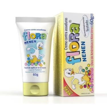 Imagem de Creme Contra Assaduras Flora Nenen, 60g, Fácil de Aplicar e Remover, Com D-Pantenol, Óleo de Amendoas e Aloe Vera