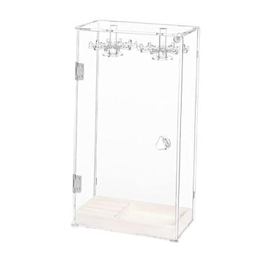 Imagem de Dynwave Suporte de colar de acrílico, organizador de colar giratório, estojo de exibição de colar, anéis, pulseiras, bandeja, suporte de joias para dormitório