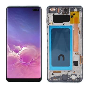 Imagem de Para S10 Plus, tela LCD OLED S10+ Substituição do conjunto do digitalizador para S10 Plus G975F G975U G975W G975A, 6,4 polegadas (verde)