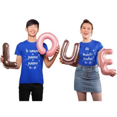 Imagem de Kit Camiseta Casal Te Amarei de Janeiro Dia dos Namorados Noivos Casad