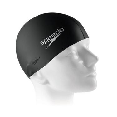Imagem de Touca Silicone Speedo Adulto Lisa Flat Swin Cap - Unissex, Preto
