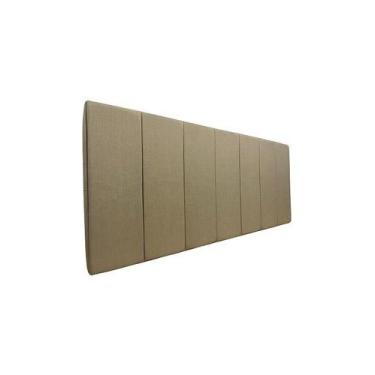 Imagem de Cabeceira Estofada Queen 7 Blocos Não é Segredo Linho Palha 160x60