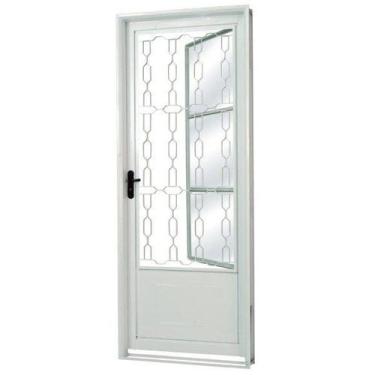 Imagem de Porta de Aço Postigo 215x85cm com Grade Elo Minas Sul MGM