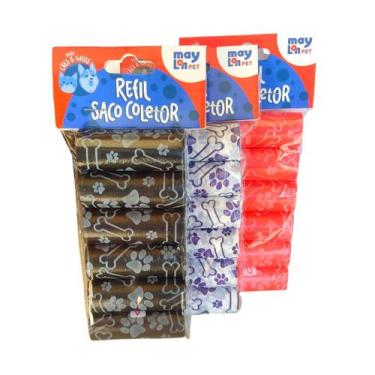 Imagem de Saquinhos higienicos cata cata 15 saqunhos por rolo pega caca cachorro