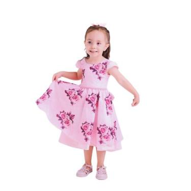 Imagem de Vestido Infantil Rosa com Pérolas e Laço - Lauraca Moda Infantil, 04