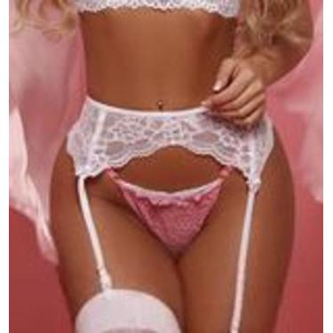 Imagem de Cinta Liga de Renda Para Meias ou Perneiras Com Presilhas Plásticas Li