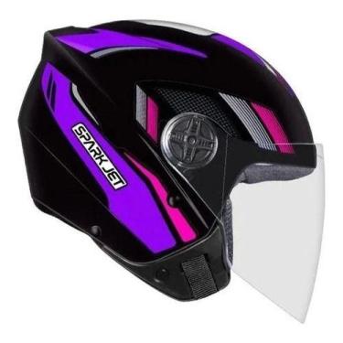 Imagem de Capacete Moto Aberto Ebf Spark Jet Sting Preto, LILÁS, 56