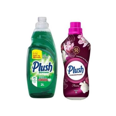 Imagem de Kit Lava Roupas Amaciante Flowers Sabão Biopower Plush Sanol