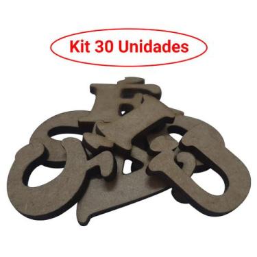 Imagem de Letras com Acento para Aplique Artesanato 2,5cm Kit 30un Mdf Madeira -