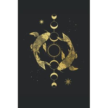 Imagem de Koi Carp Moon Phase Astrology Ying Yang Anti Stress Japan Fish Garden Pond: PUZZLE BOOK - Funny Japan Souvenir Fish Koi Gift, Gift Idea - A5 (6x9) - ... Puzzle, Note, Book, Sketch, Planner, Boredom