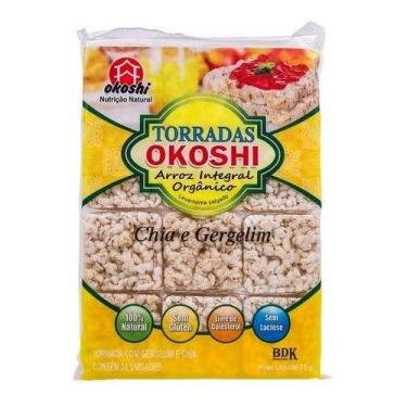 Imagem de Kit 5 Torradas De Arroz Orgânico Chia E Gergelim 75g Okoshi