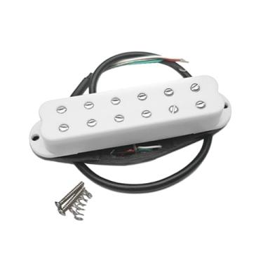 Imagem de Luwecf Captador de guitarra elétrica de bobina única, fácil instalação, baixo ruído, substitui captador de ponte de pescoço para concerto, palco, show ao, Branco