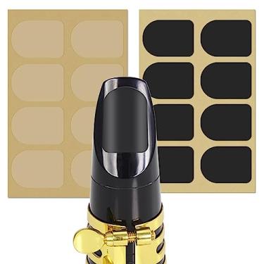 Imagem de Danchet Almofadas para boca de saxofone saxofone clarinete/soprano, 2 pacotes de 0,8 mm, preto e transparente (16 peças).