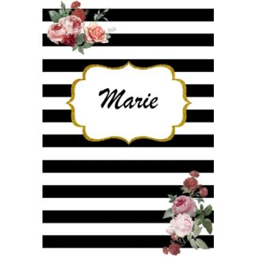 Imagem de Marie: Classic Floral Personalized Notebook/Journal/ Log Book/ Planner With Name, 110 pages of your selected paper, planner. Size: 6” x 9”