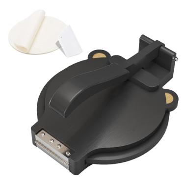 Imagem de Prensa de tortilha de 25,4 cm - com 50 peças de papel manteiga e raspador de massa - máquinas de queadilla e tortilhas, tortilhas mexicanas caseiras, roti, burritos, tacos e calzones, para cozinhar em