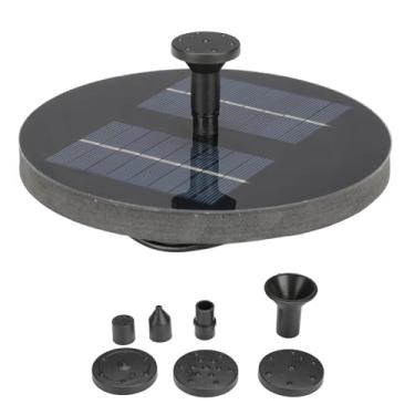 Imagem de Tgoon Fonte solar, bomba de fonte de água solar redonda para banho de pássaros, fonte de paisagem solar flutuante de 1,6 W para decoração de jardim, piscina e lagoa