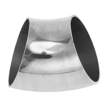 Imagem de Motoforti Tubulação de tubo de escape modificada para carro curva mandril 45 graus espessura OD 1,5 mm/16GA 51x69x1,5 mm aço inoxidável 201 prateado
